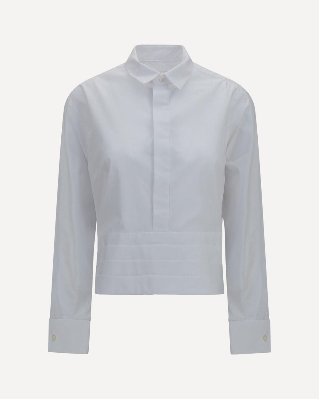 Sacai Gray Cotton Poplin Shirt With Belt