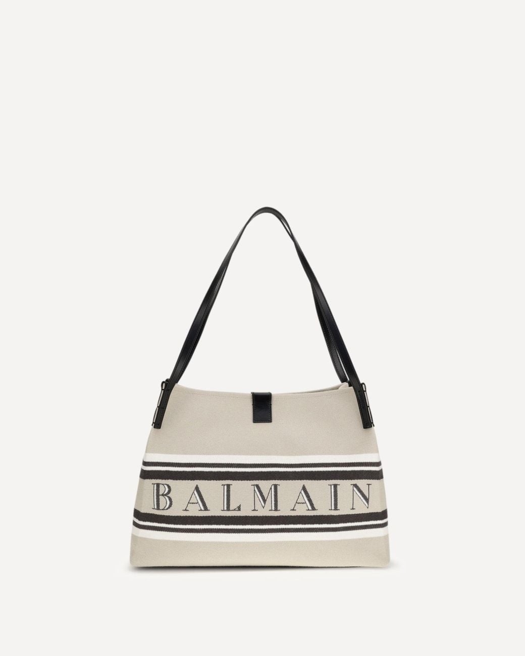 Balmain White Release Shoulder Bag