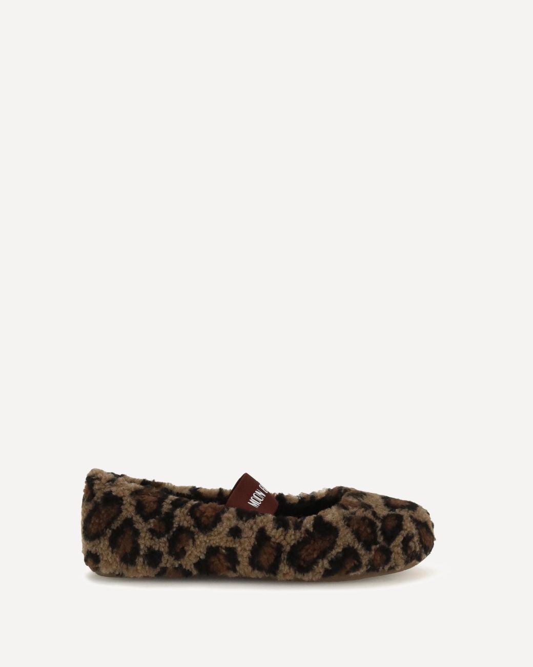 Moon Boot White Leopard Teddy Ballerinas