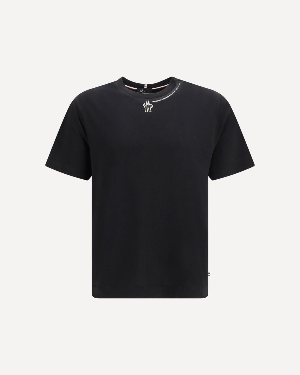 Moncler Black Cotton T-Shirt With Logo for men