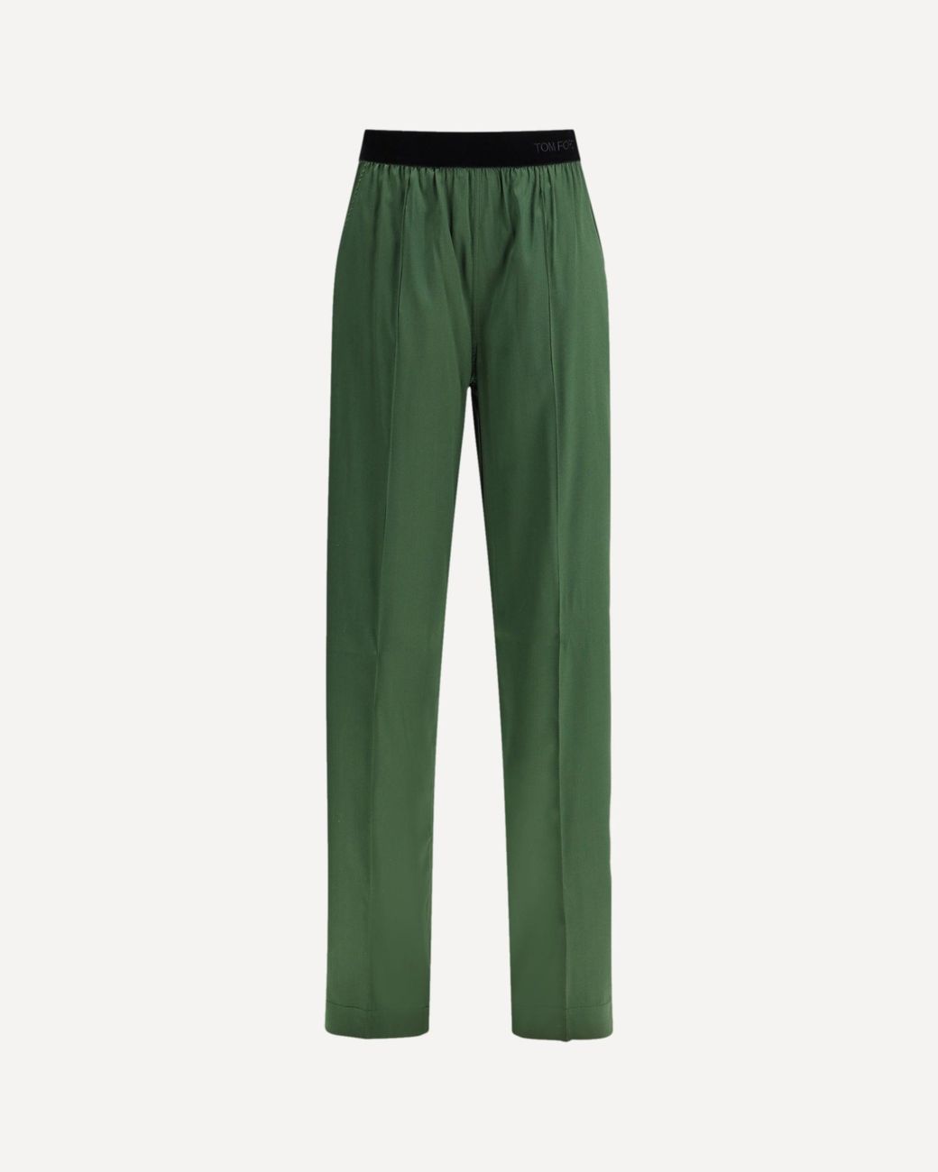 Tom Ford Green Stretch Silk Satin Pants