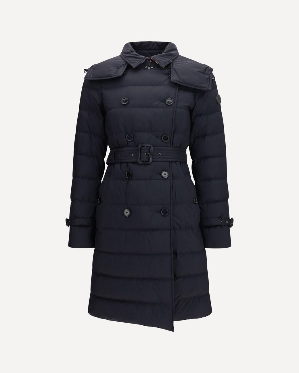 Burberry Blue Audley Mid Length Nylon Down Jacket