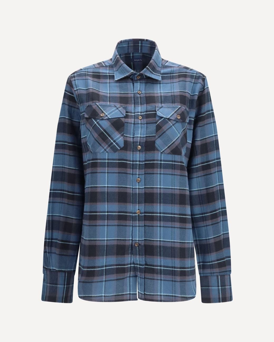 Deperlu Blue Raymond Checked Shirt for men