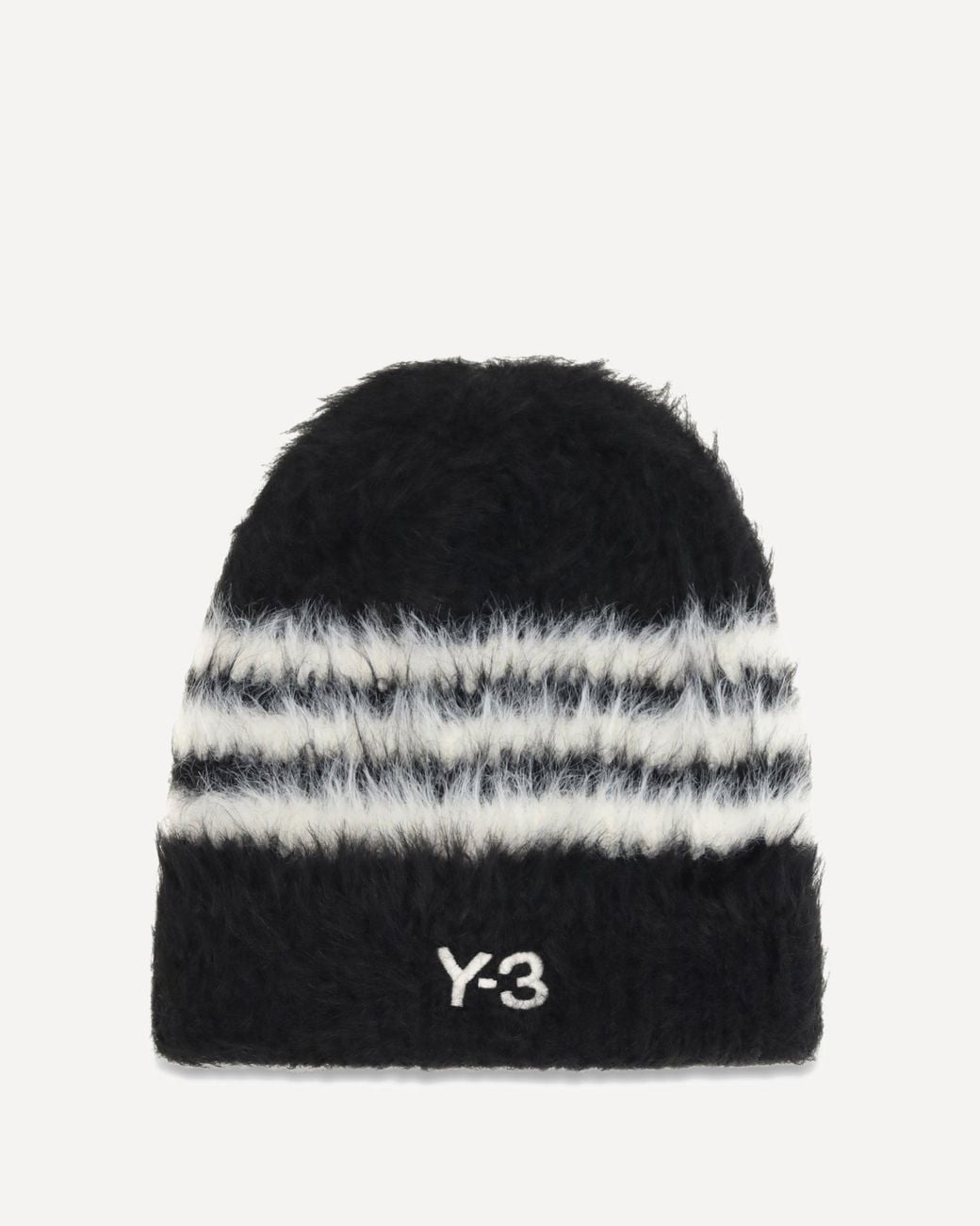 Y-3 Black Beanie Stripes for men