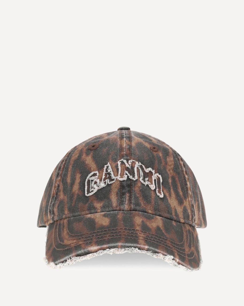 Ganni Brown Ocelot Leopard Cap