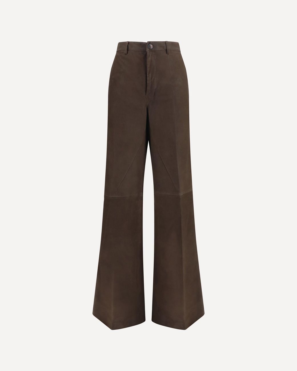Rick Owens Brown Wide-Leg Suede Pants