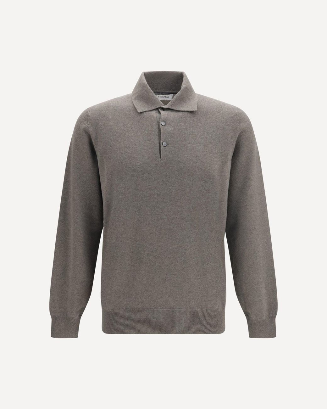 Brunello Cucinelli Gray Cashmere Knit Polo for men