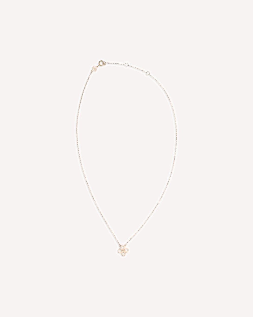 Tory Burch Natural Forget Me Not Clover Pendant Necklace