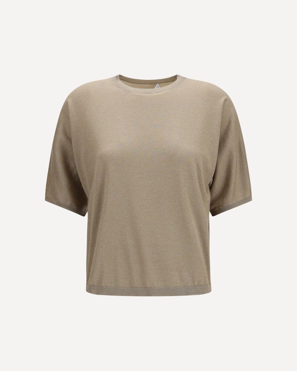 Brunello Cucinelli Natural Short-Sleeve Cashmere And Silk Sweater