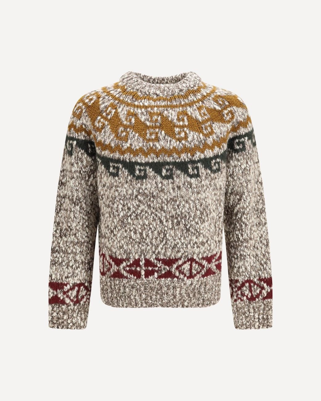 Moncler White Geometric Jacquard Wool And Alpaca-Blend Sweater for men