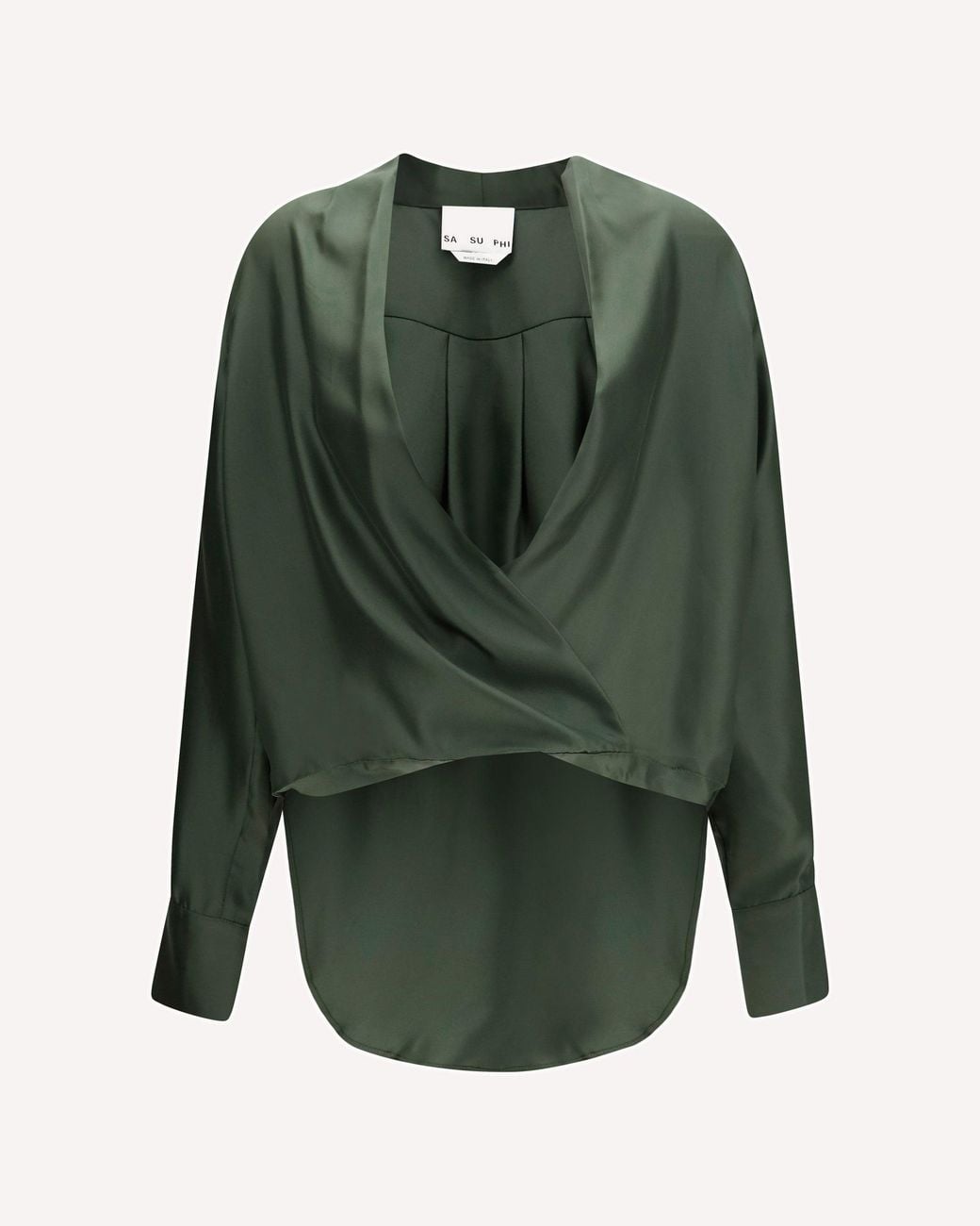 Sa Su Phi Green Silk Wrap Blouse