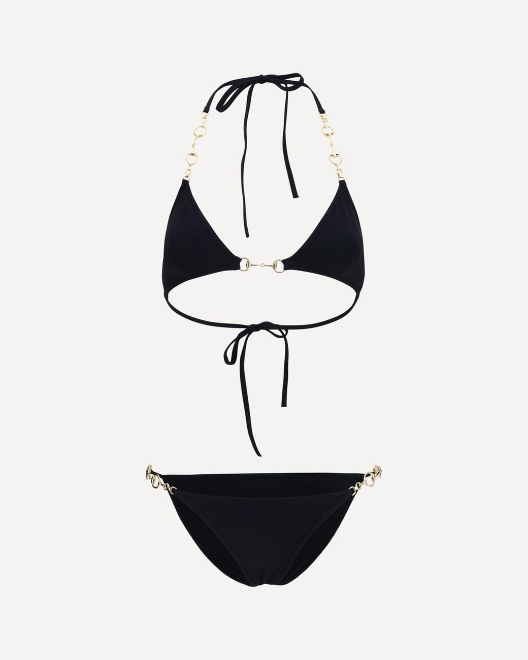 Gucci White Stretch Jersey Bikini With Horsebit