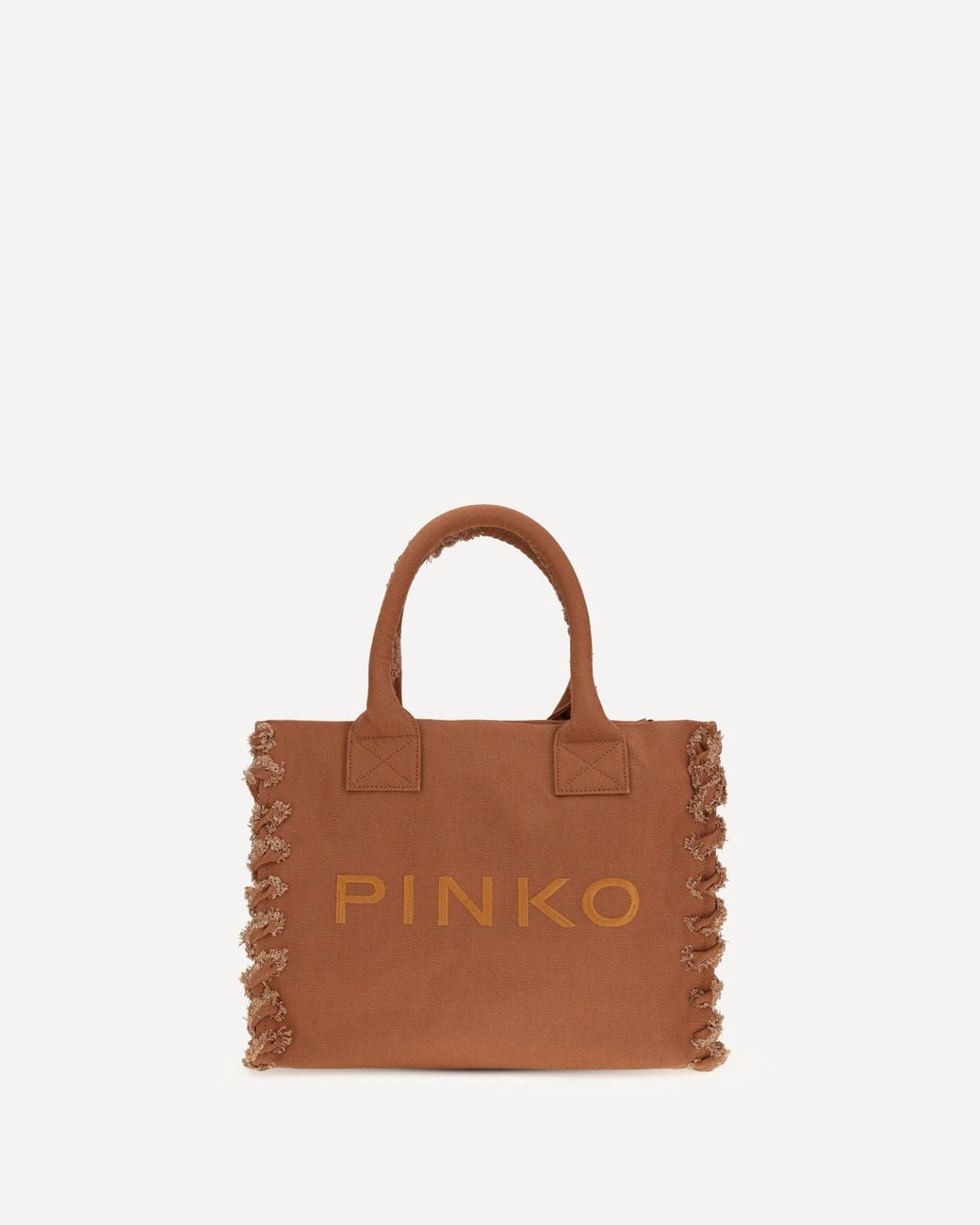 Pinko Brown Canvas Tote Bag