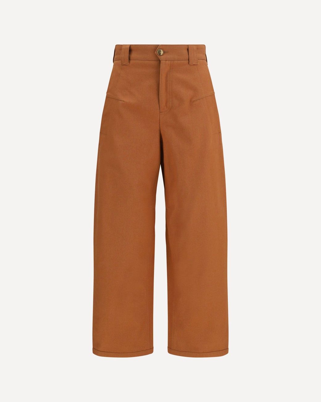 Chloé Brown Cotton Canvas Barrel-Leg Pants
