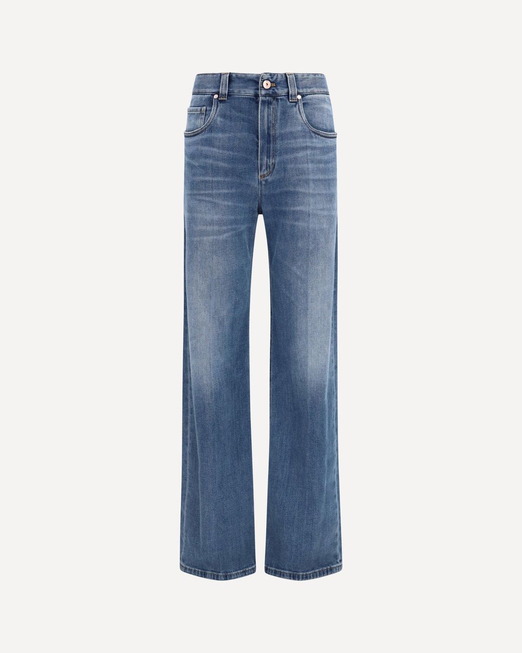 Brunello Cucinelli Blue Cotton Denim Pants