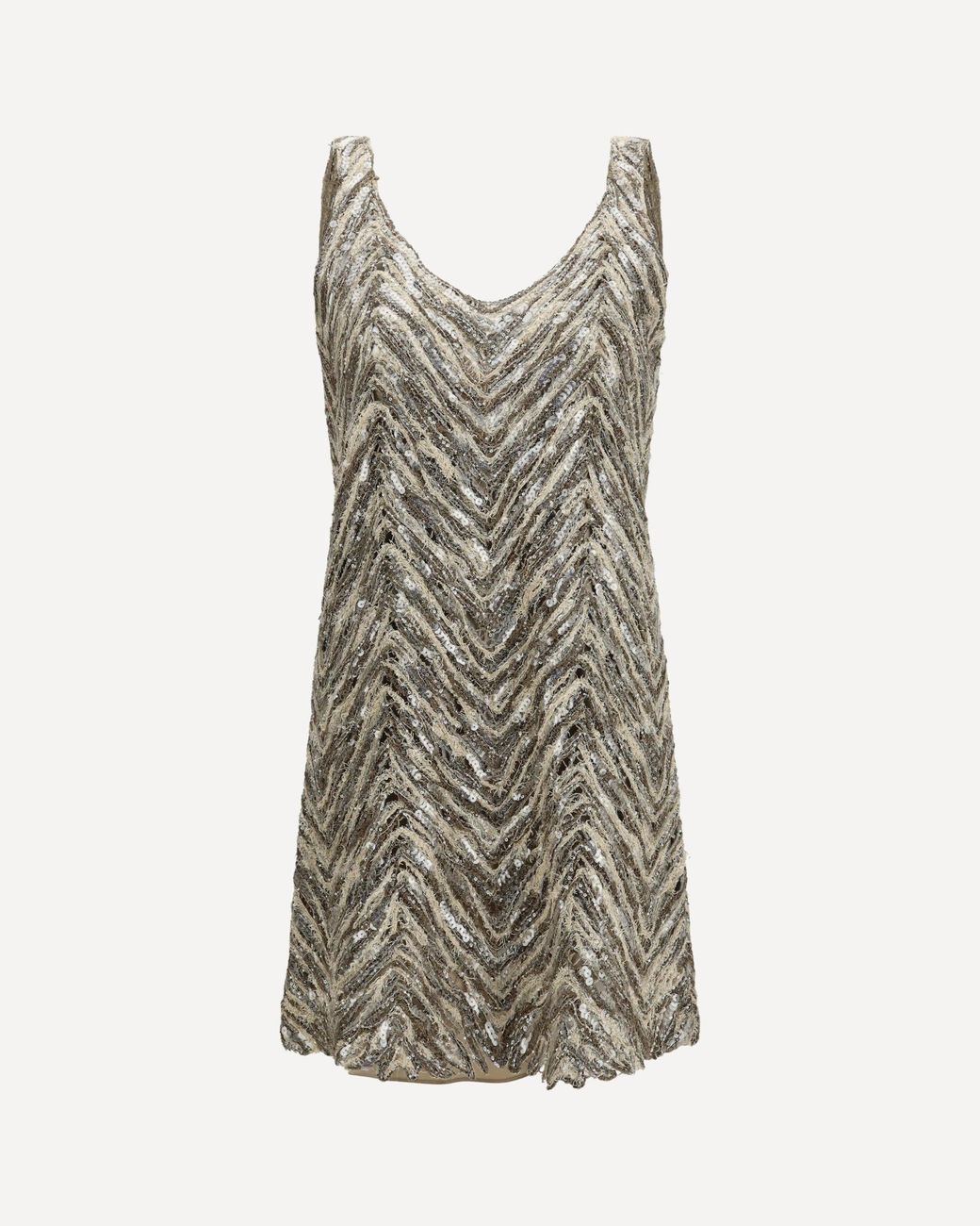 Brunello Cucinelli Natural Short Sequin Dress