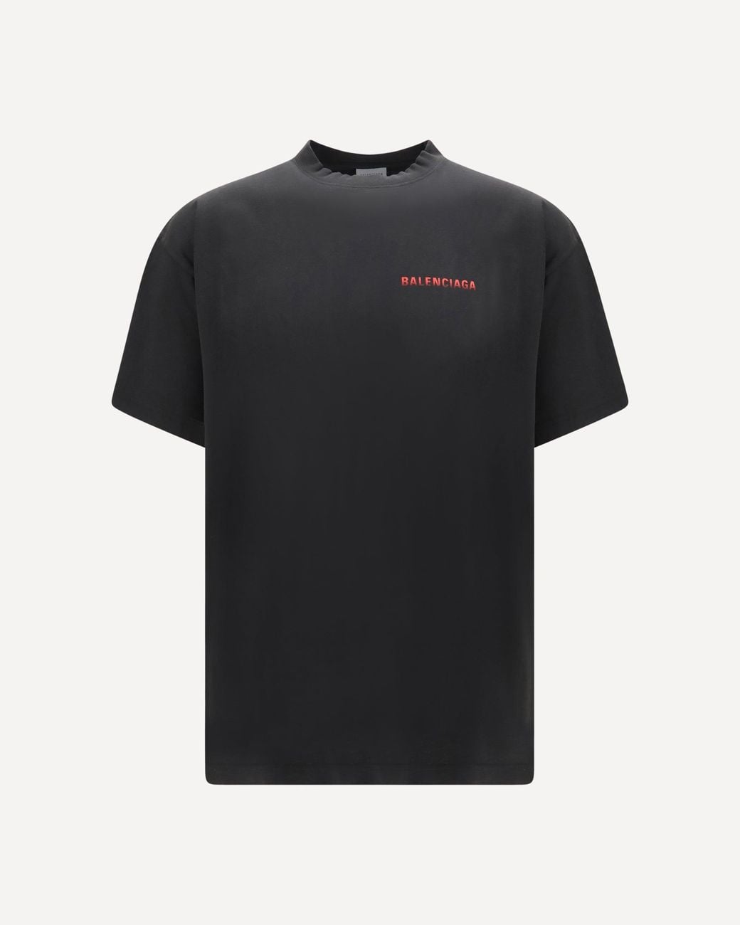 Balenciaga Black Cotton Logo T-Shirt for men