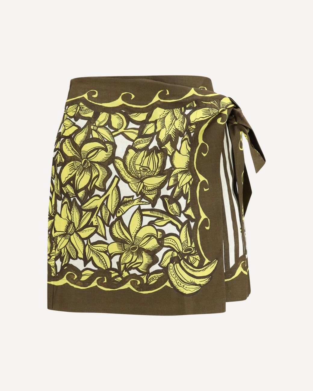ALÉMAIS Green Mona Wrap Mini Skirt
