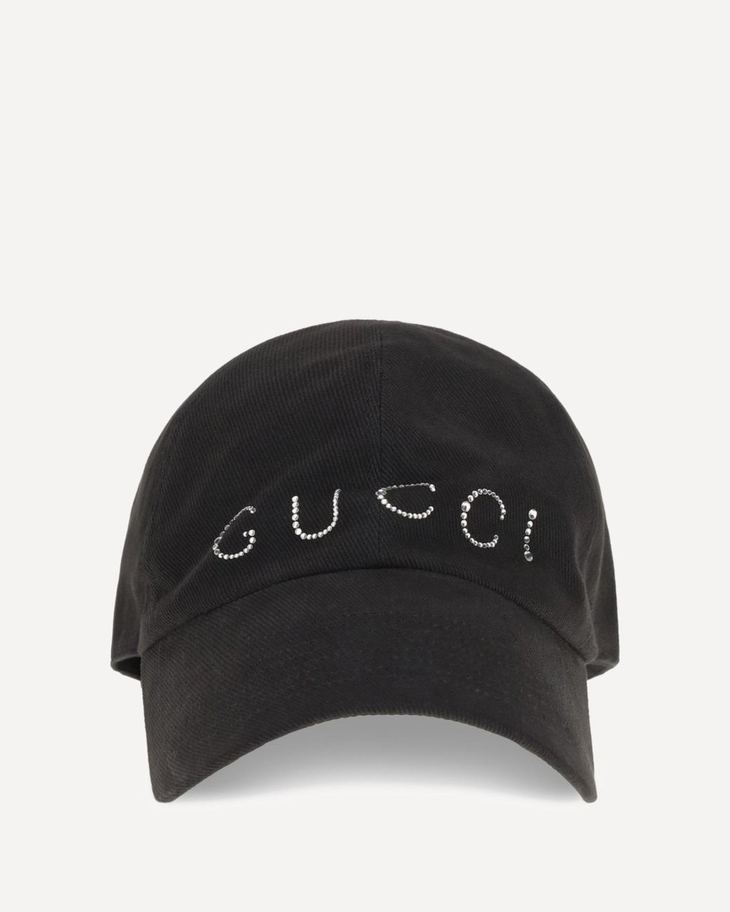 Gucci Black Rhinestone Logo Baseball Cap
