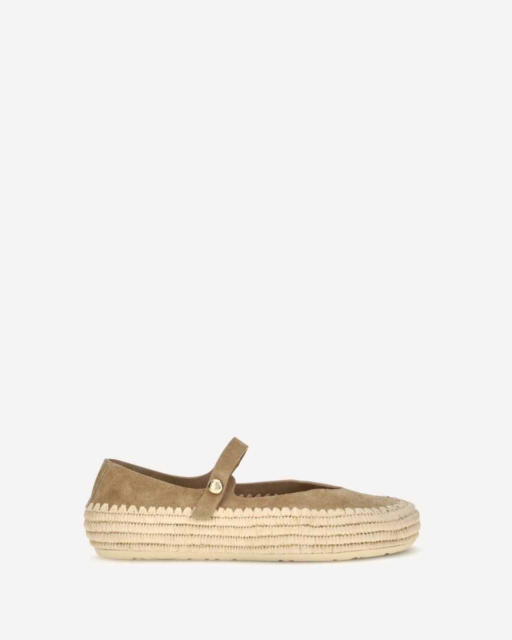 Loewe Natural Rio Suede And Raffia Mary Jane Espadrillas