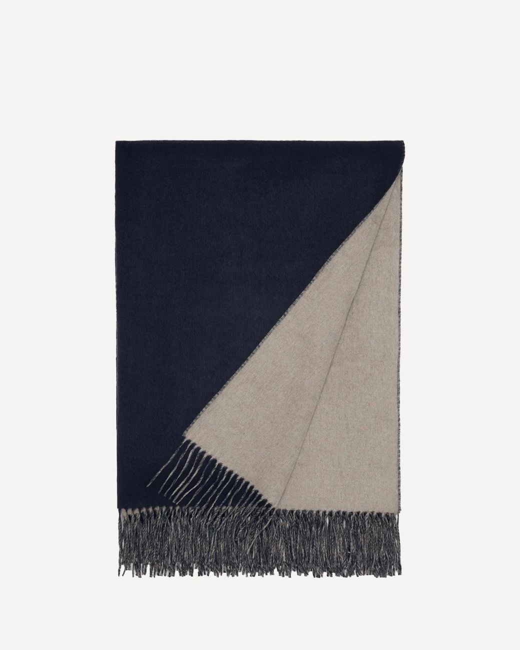 Brunello Cucinelli Blue Silk Plaid With Fringes