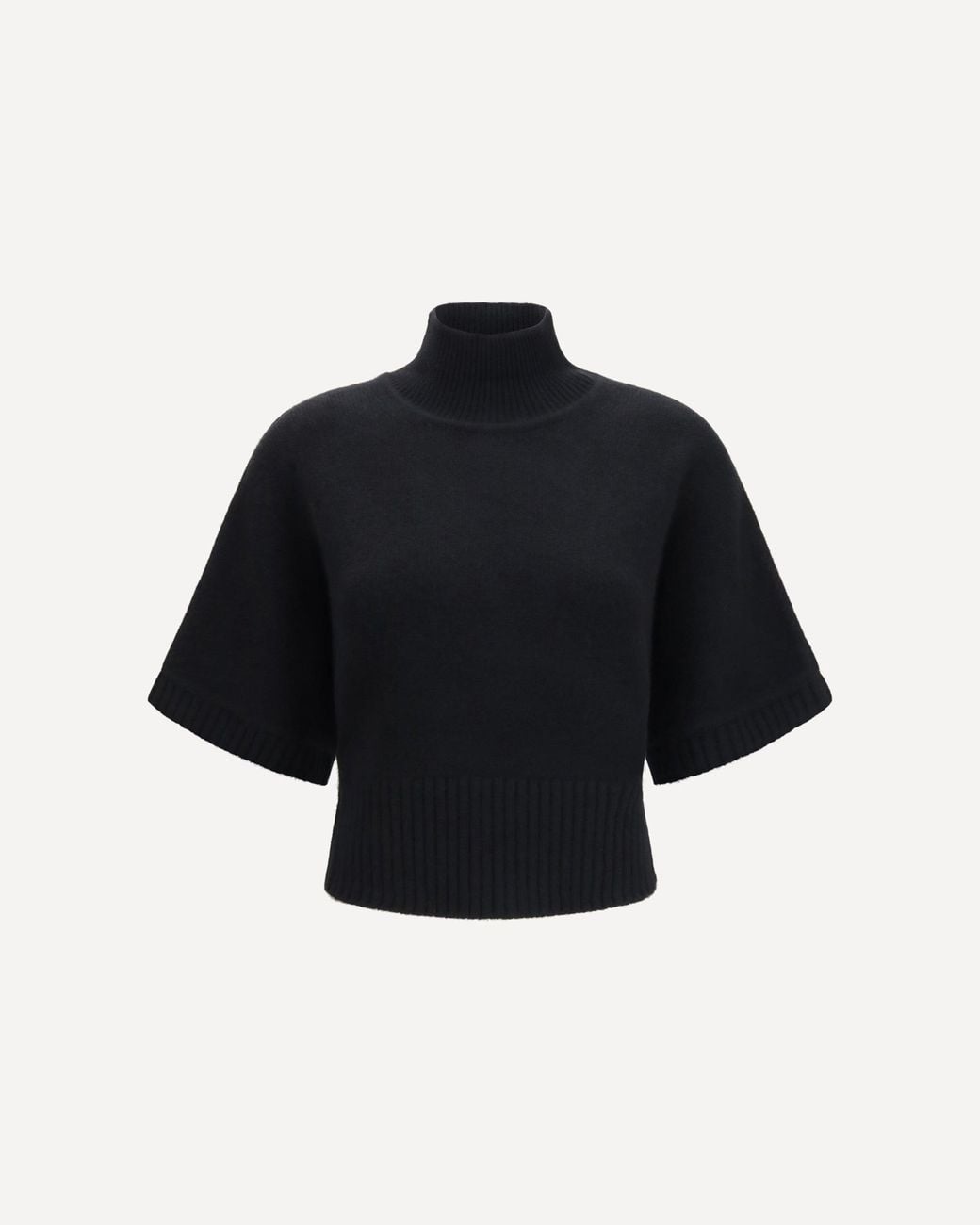 Alaïa Blue Cropped Cashmere Turtleneck Sweater