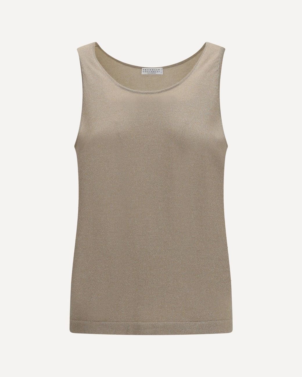 Brunello Cucinelli Natural Luminous Knit Tank Top