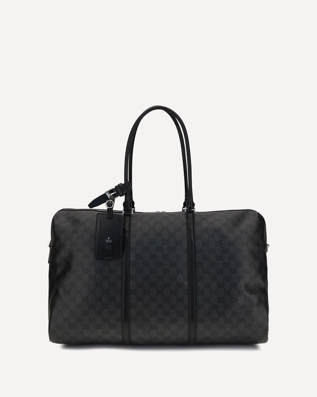 Gucci Black Gg Travel Bag With Web Stripe