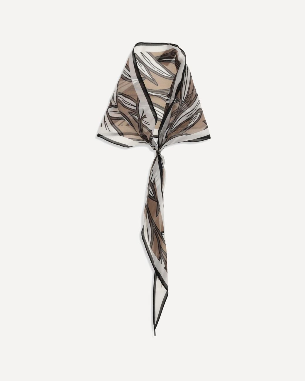 Brunello Cucinelli White Silk Tropical Print Bandeau