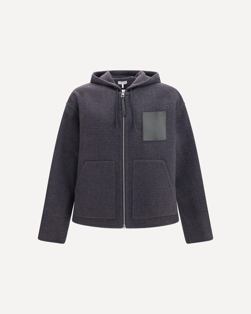 Loewe Blue Wool Blend Hooded Jacket for men