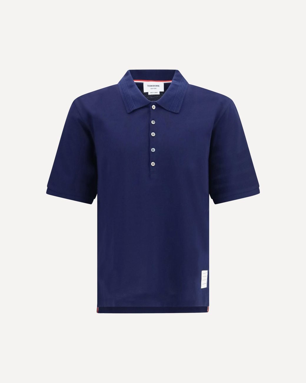 Thom Browne Blue 4-Bar Cotton Jersey Polo