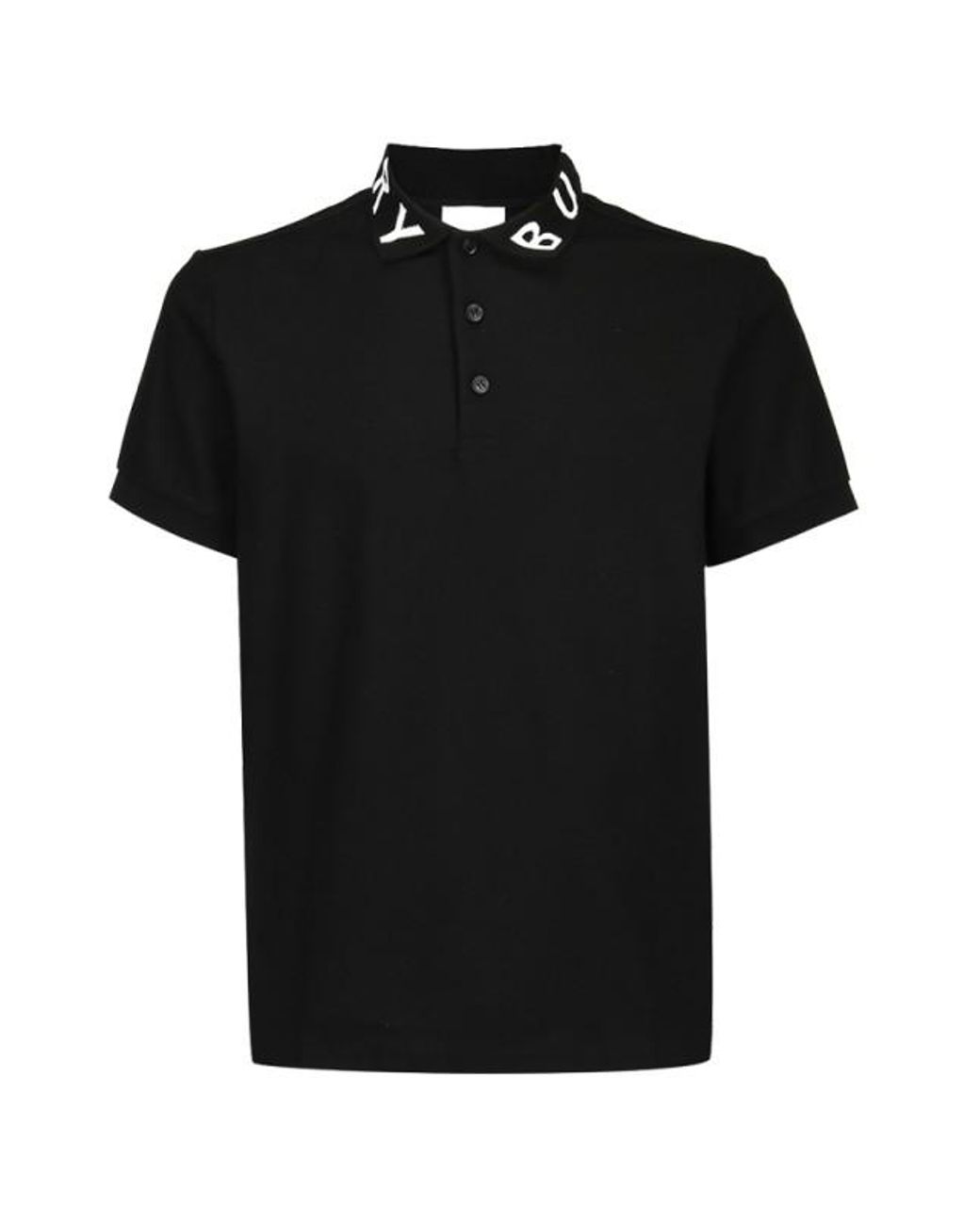 Burberry Cotton Ryland Polo Shirt in Black for Men | Lyst