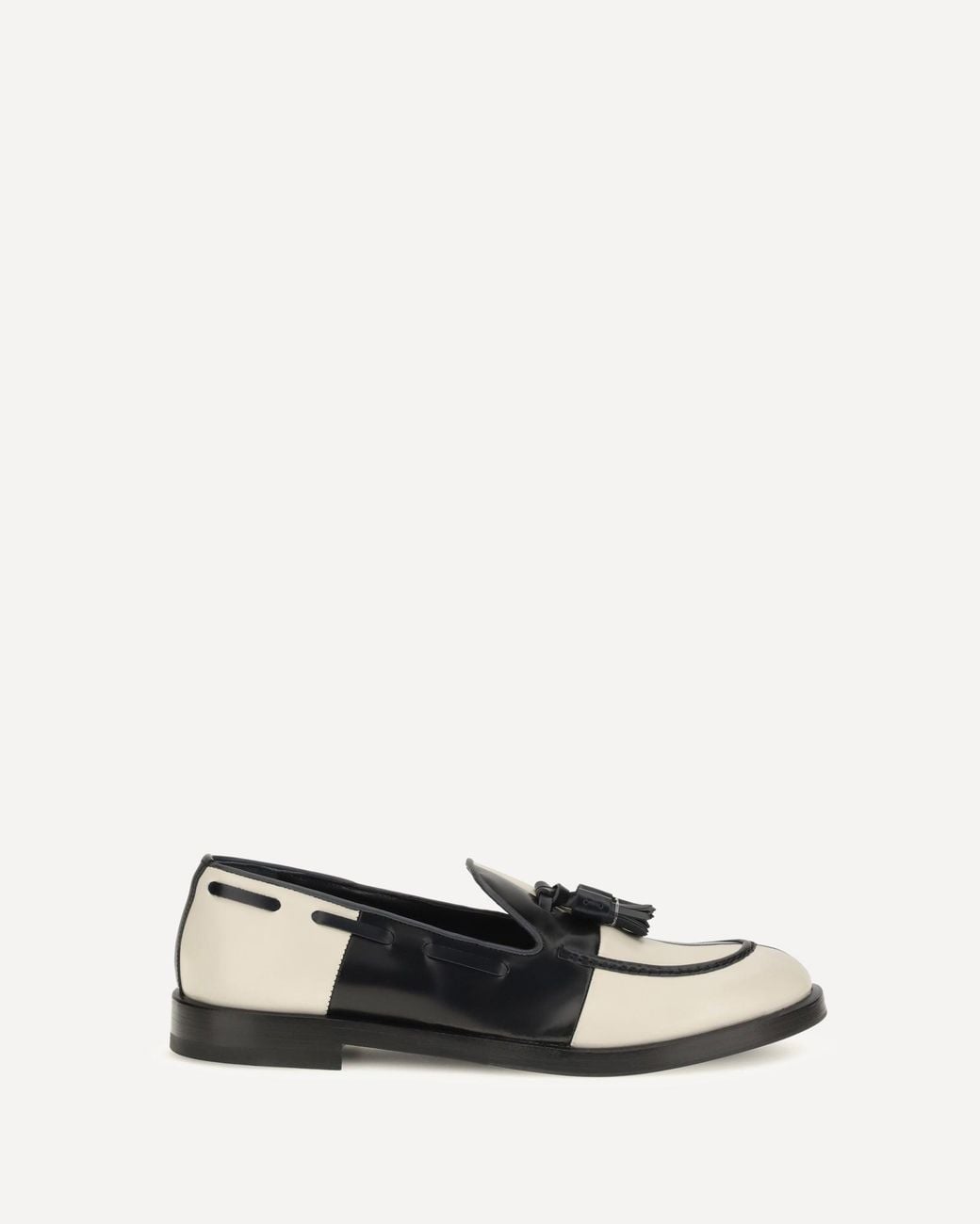 Fratelli Rossetti White Brera Damier Bicolor Leather Loafers