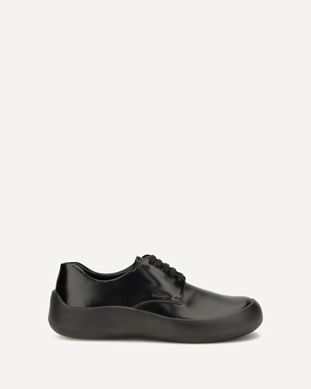 Prada Black Brushed Leather Sneakers for men