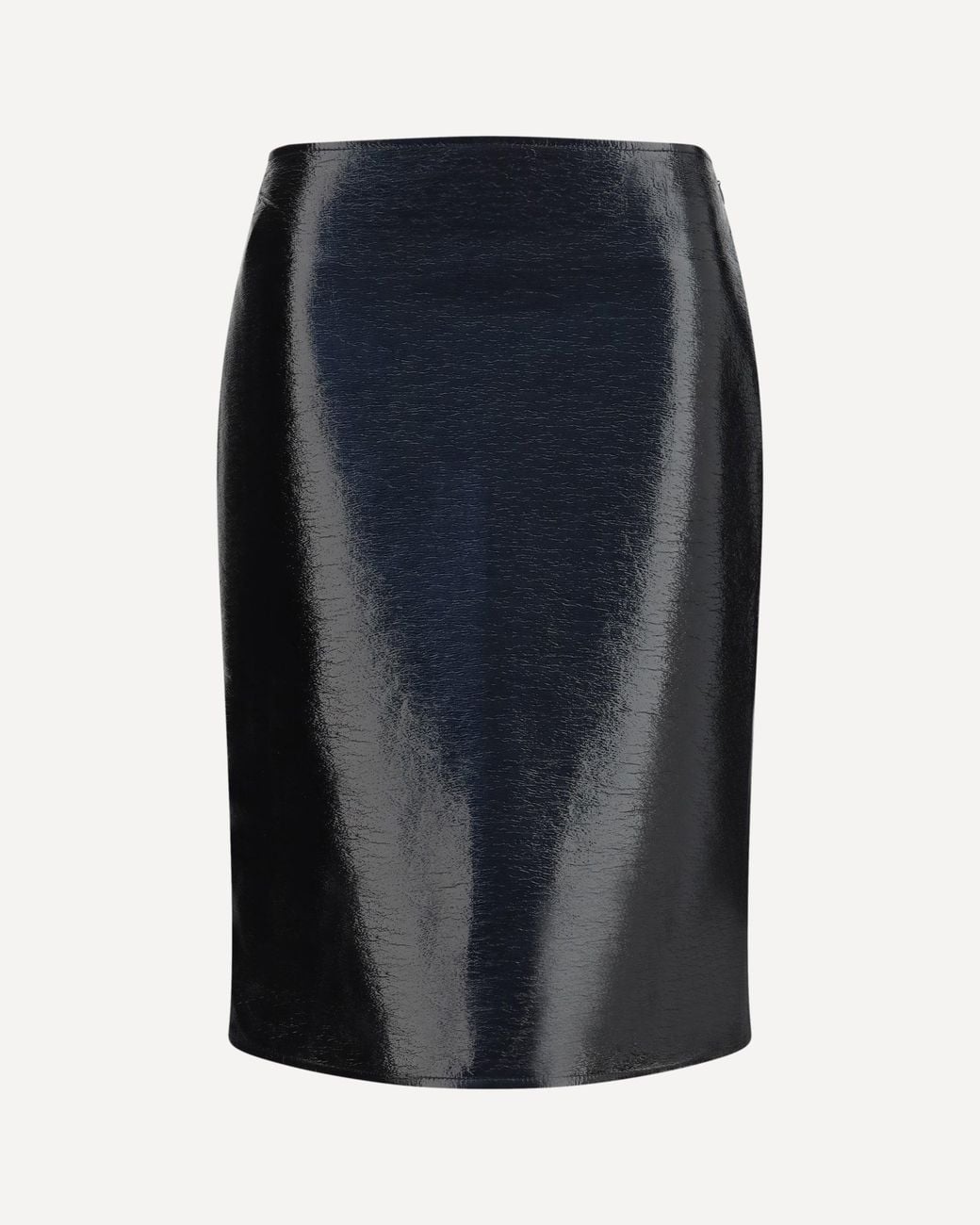 Courreges Black Vinyl Midi Skirt