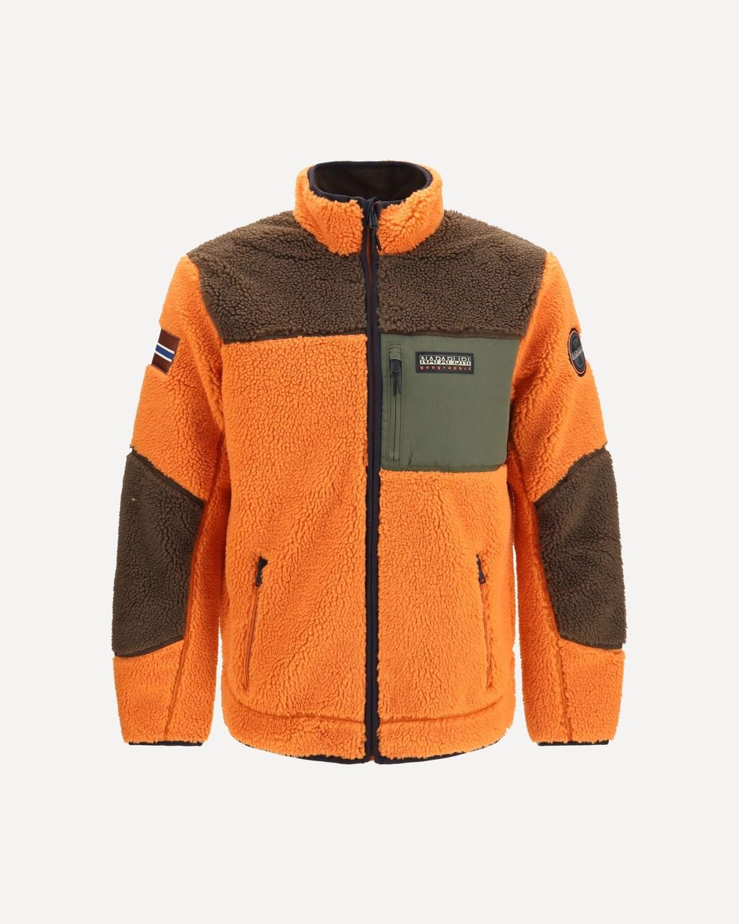 Napapijri Orange Yupik Zip Fleece Sweatshirt for men