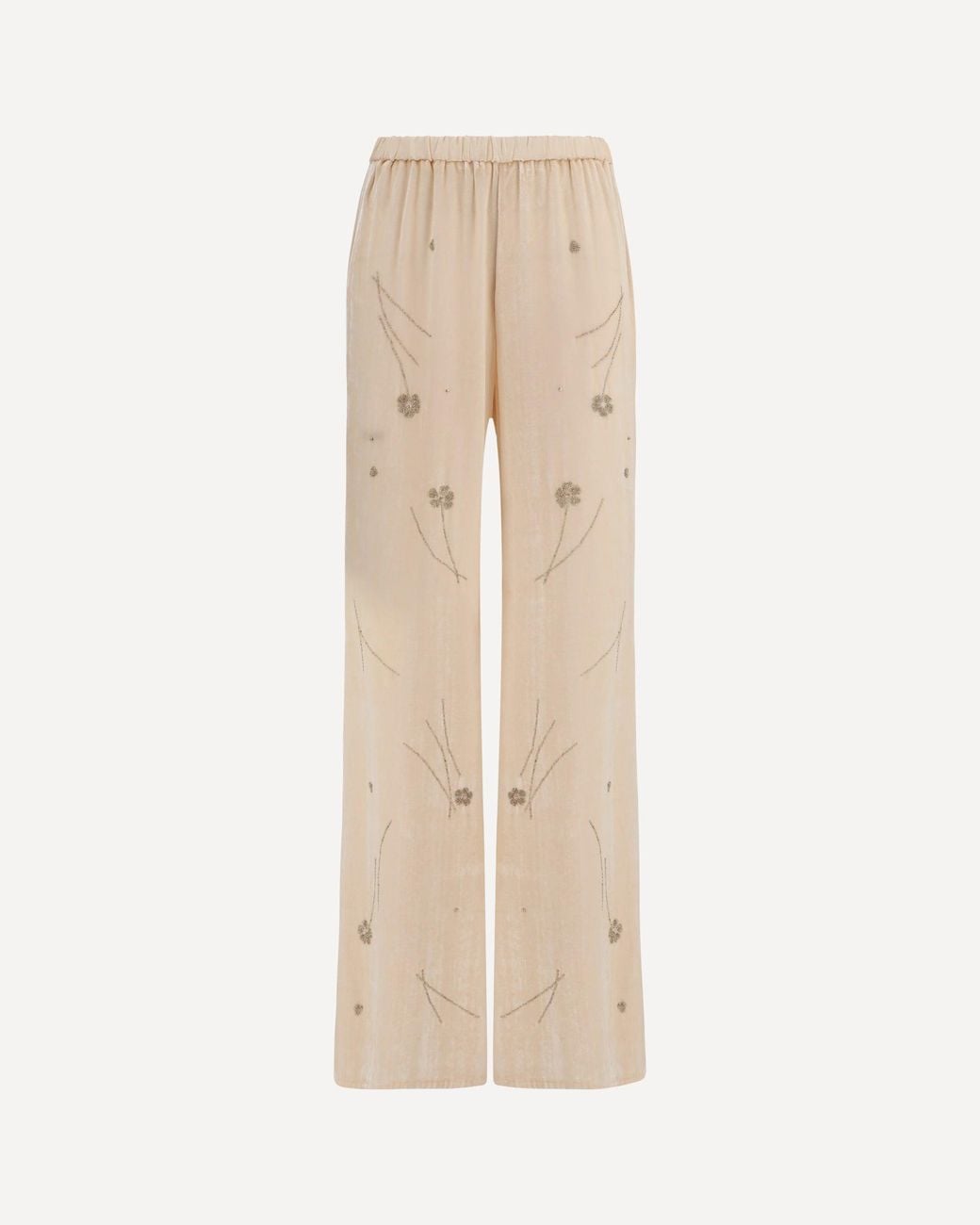 Forte_forte Natural Forte_Forte Fleurs D'Orient Embroidered Crushed Velvet Pants