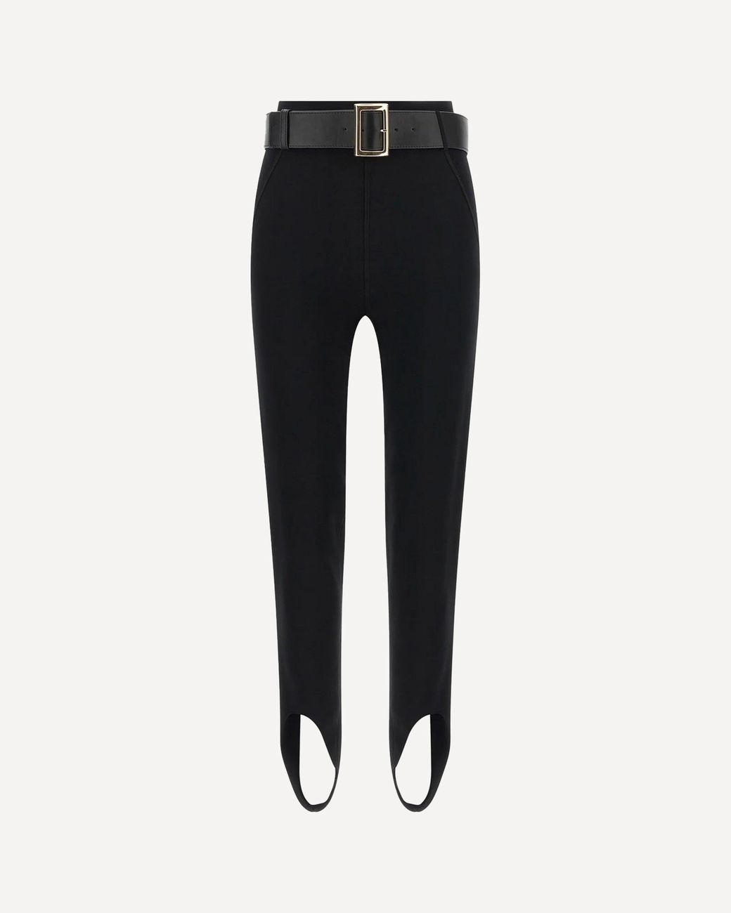 Self-Portrait Black Stretch Jersey Leggings With Belt