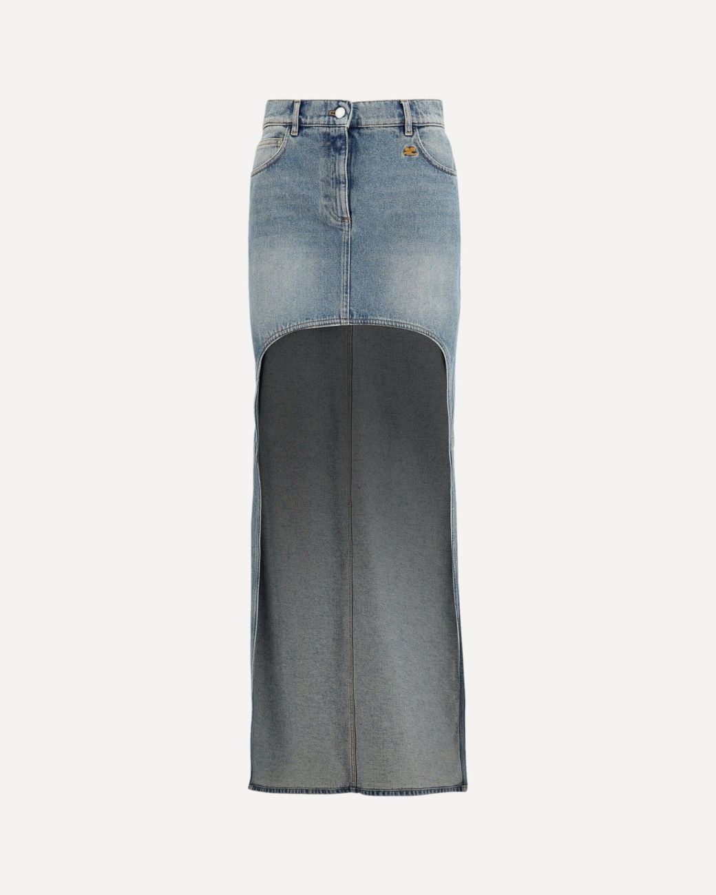 Courreges Gray Denim Circle Skirt