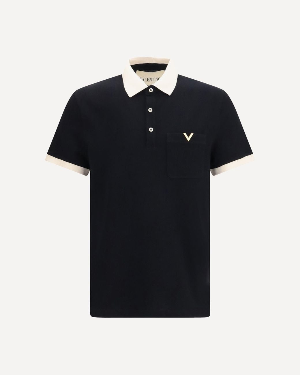 Valentino Black Polo With Contrast Trims for men