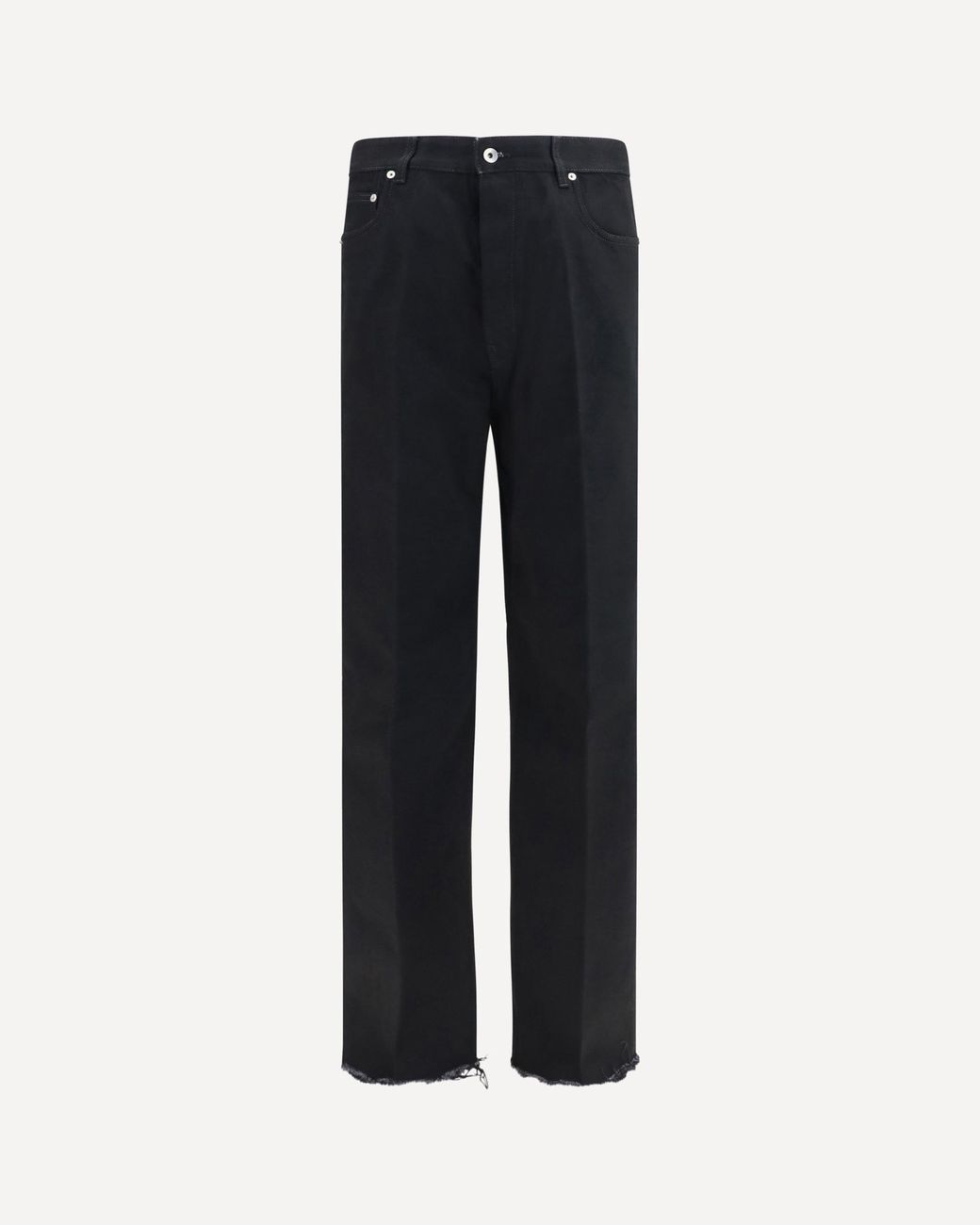 Rick Owens Blue Frayed Hem Cotton Jeans for men