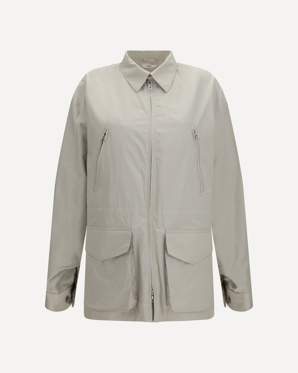 Rier Gray Cotton Zipped Pockets Jacket