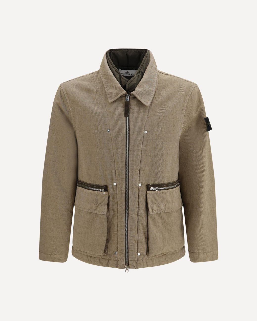 Stone Island Brown Padded Cotton And Wool-Blend Jacket for men