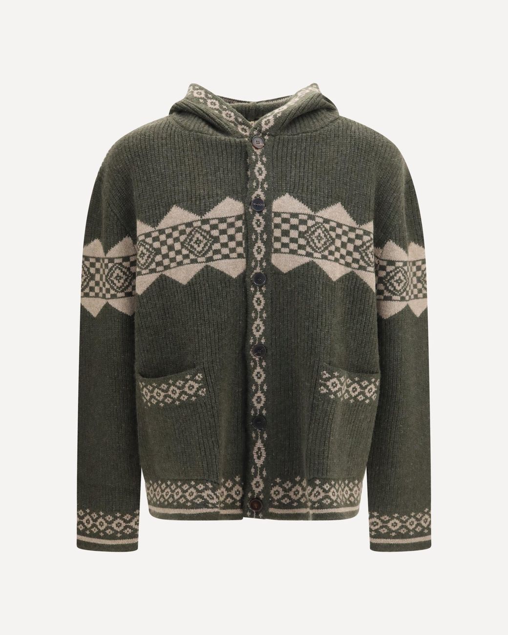 BAZISZT Green Horin Cardigan for men