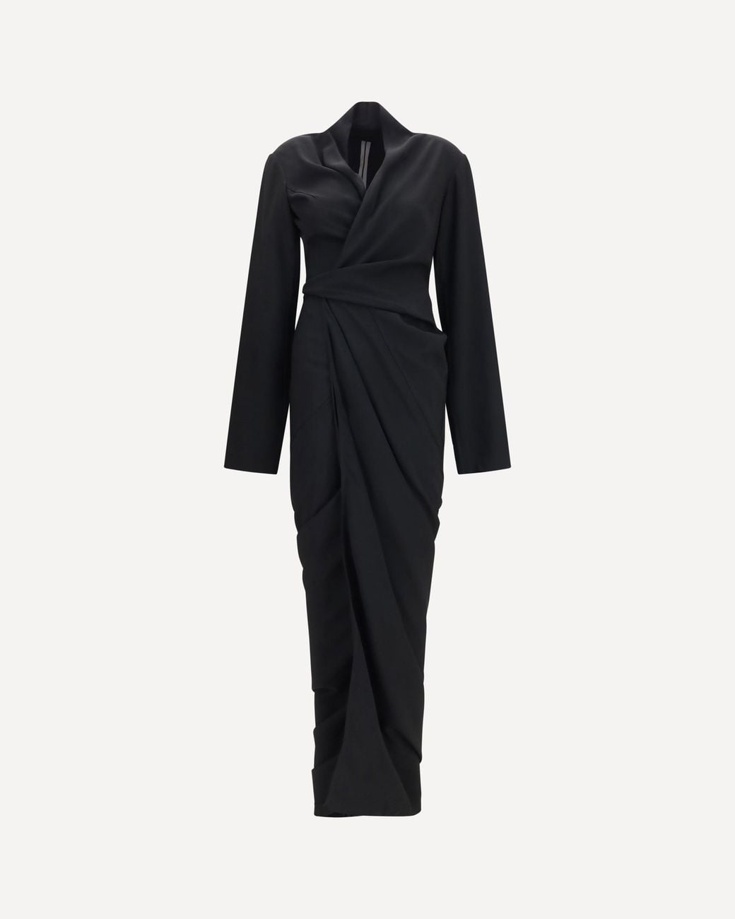 Rick Owens Blue Wrap Draped Long Dress