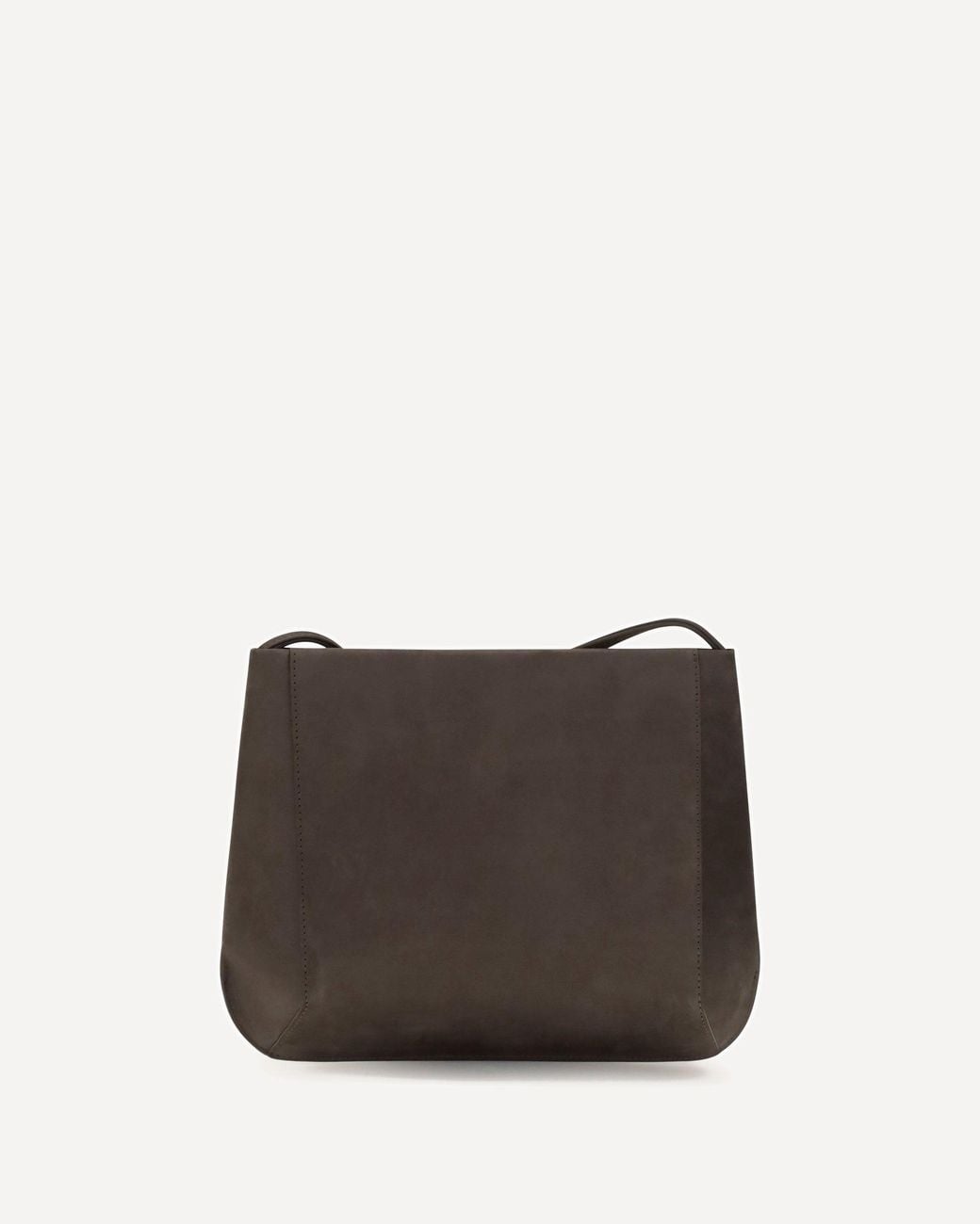 Faune Brown Loge Brushed Leather Crossbody Bag