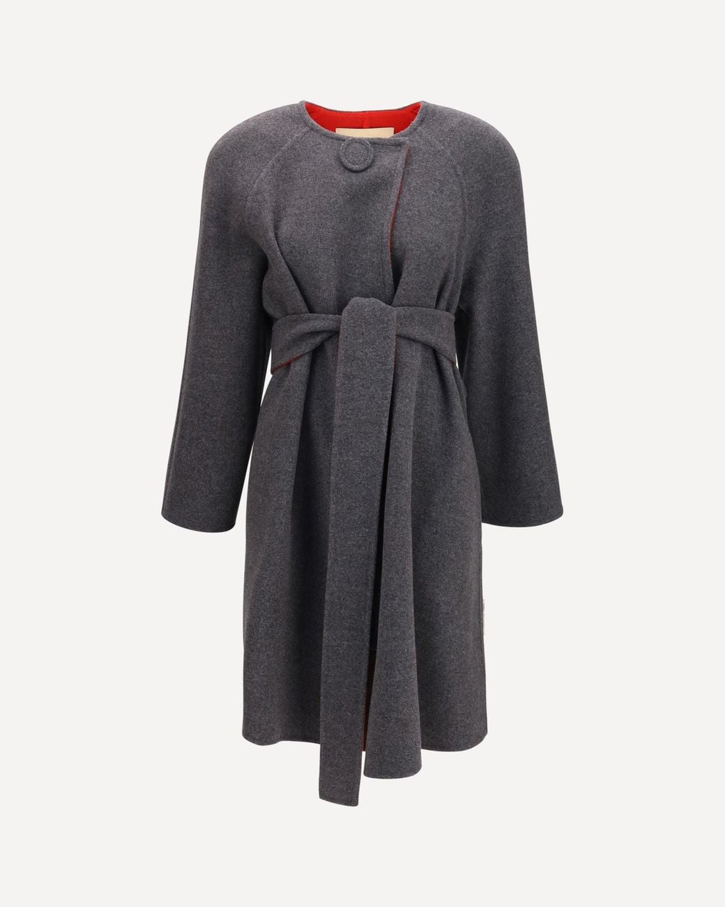 Valentino Gray Wool And Cashmere Belted Coat