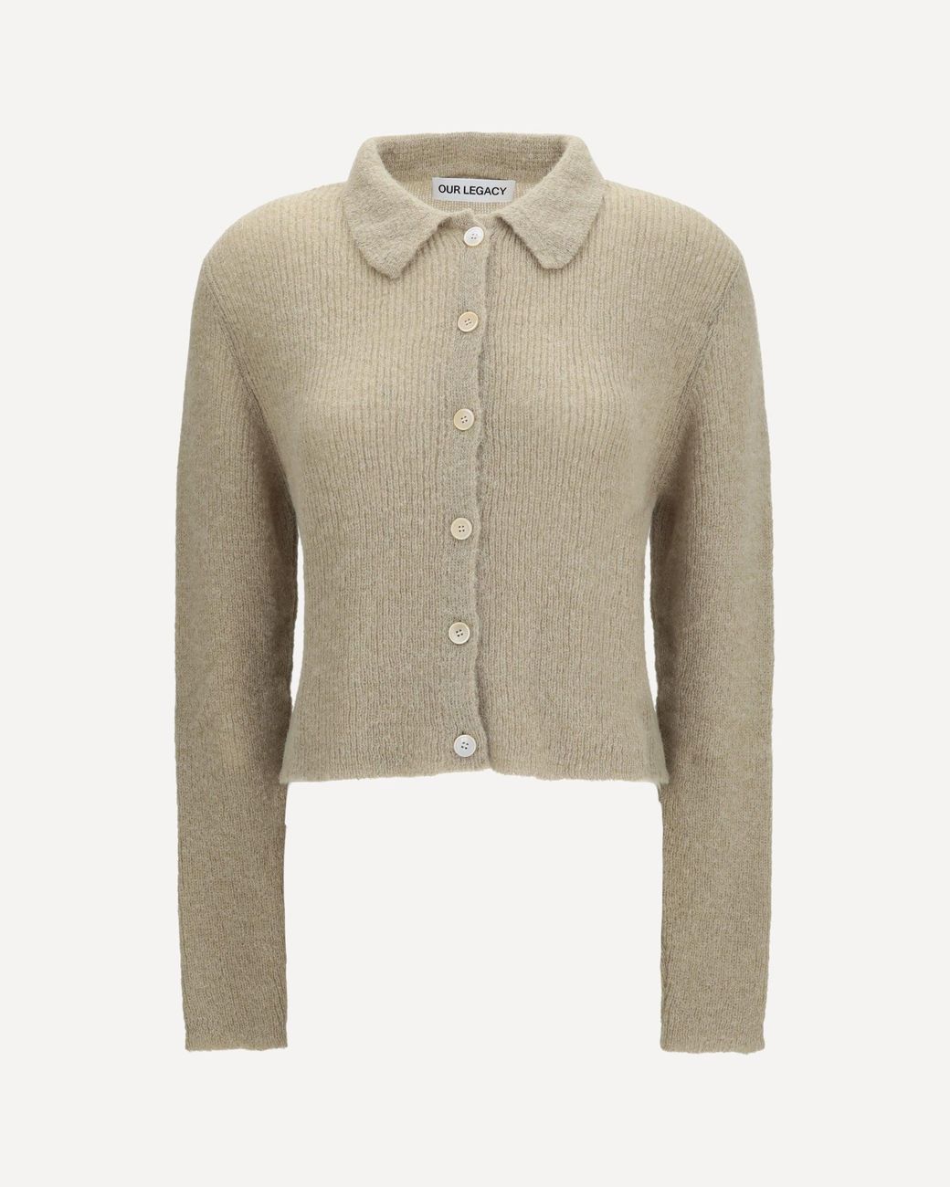 Our Legacy Natural Polo Collar Sweater With Buttons