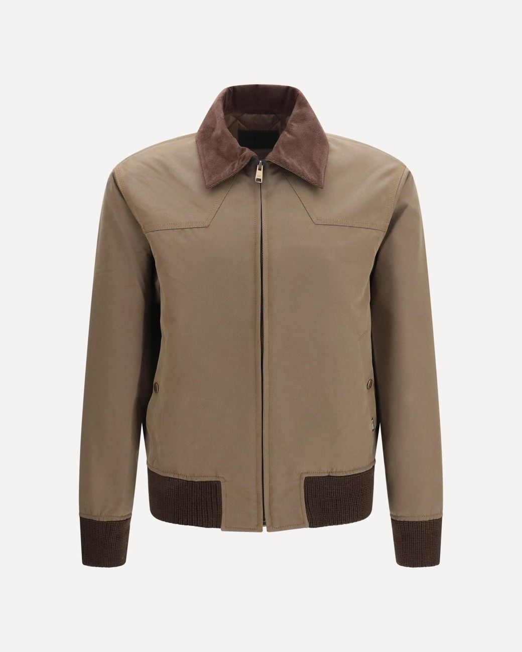 Prada Brown Jacket With Corduroy Collar for men