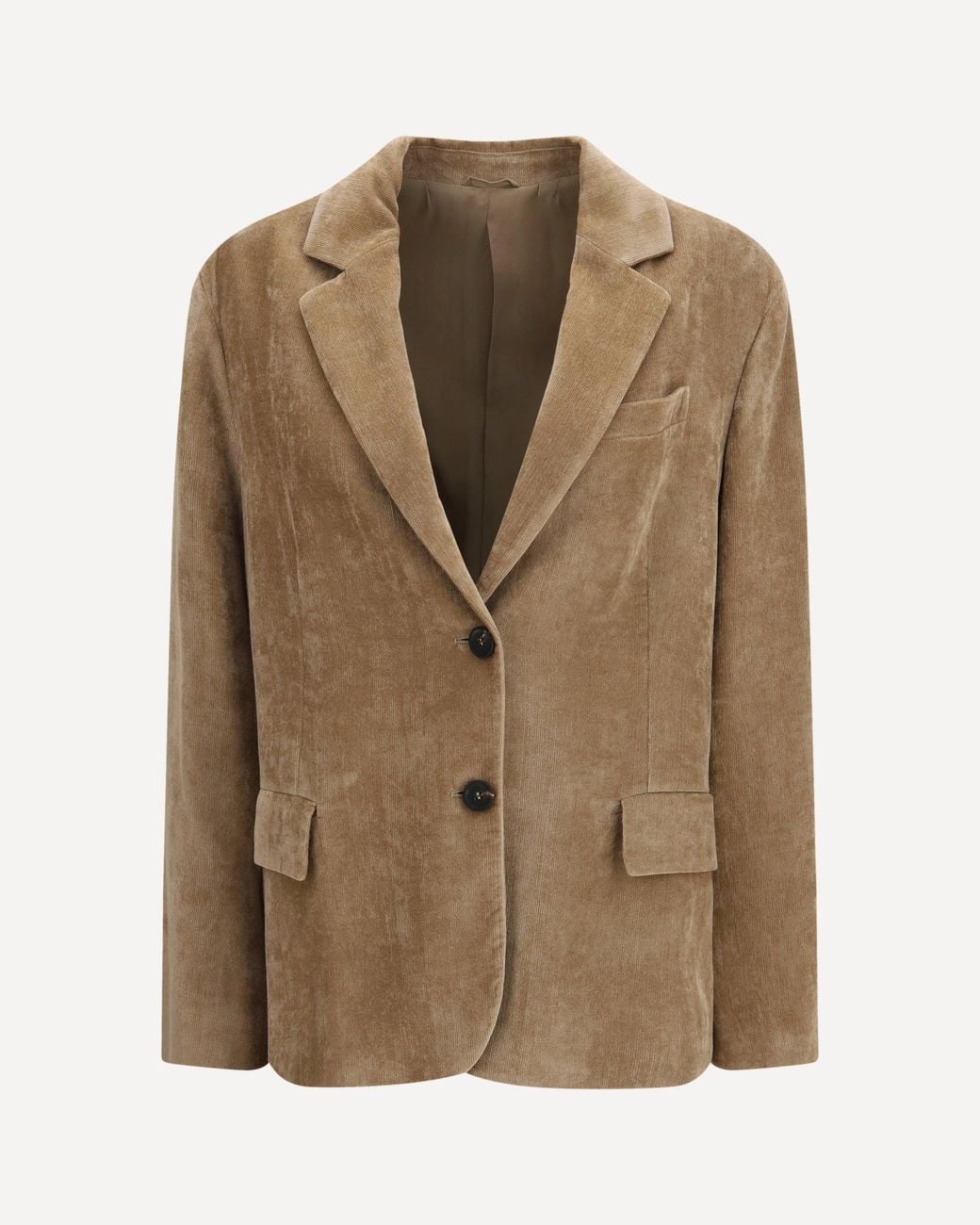 Brunello Cucinelli Brown Fluid Corduroy Jacket With Monile